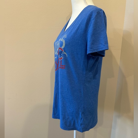 Chicago Cubs Women’s Blue V-Neck Baseball Tee MLB Merchandise Size Medium - Picture 4 of 6